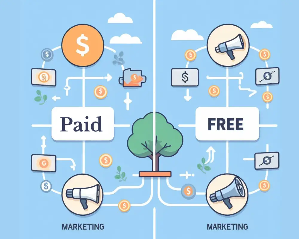 paid vs free marketing